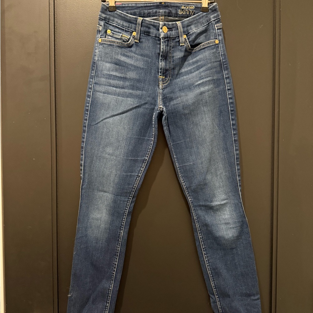 7 FOR ALL MANKIND The Ankle Skinny Blue Women's Jeans, Size 25
